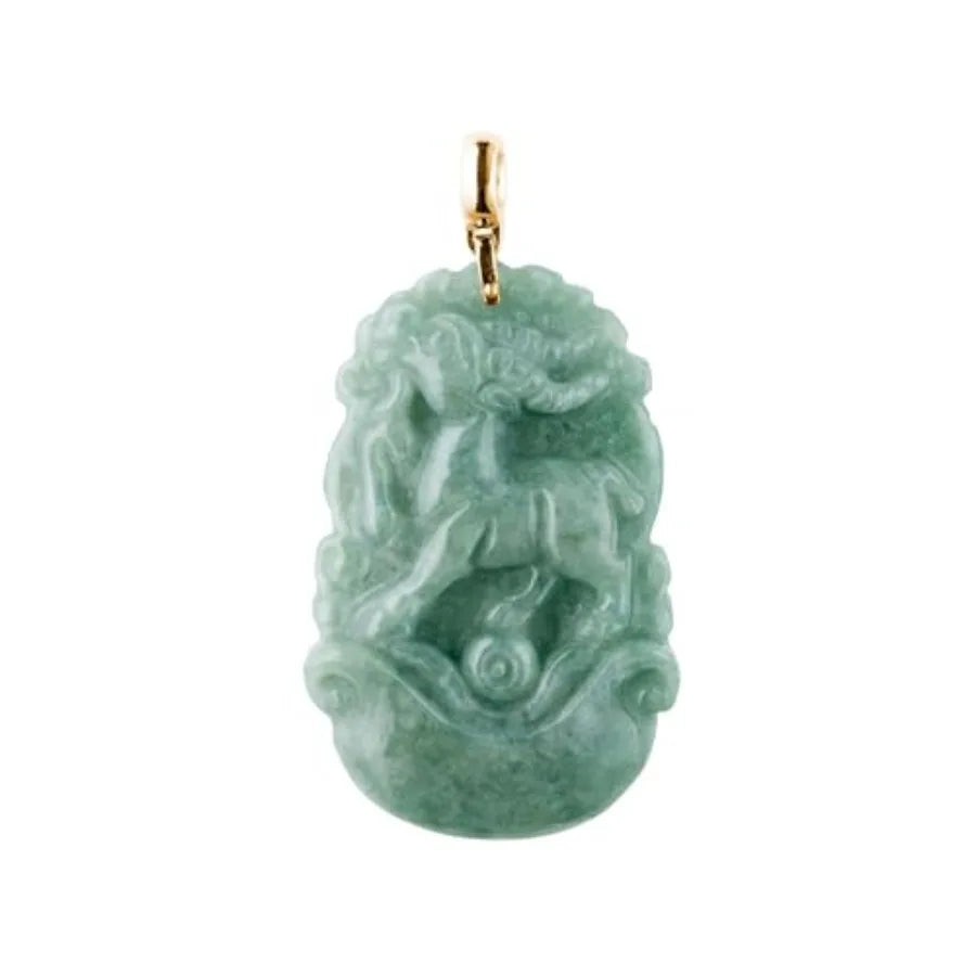 Natural Jade Necklace Real Jade Chinese Zodiac Charm Engraved Jewelry