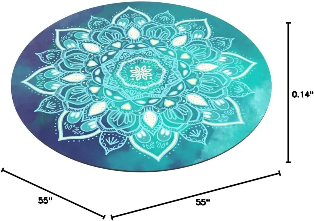 YTYIN Round Yoga Pilates Mat With Non Slip Suede Rubber