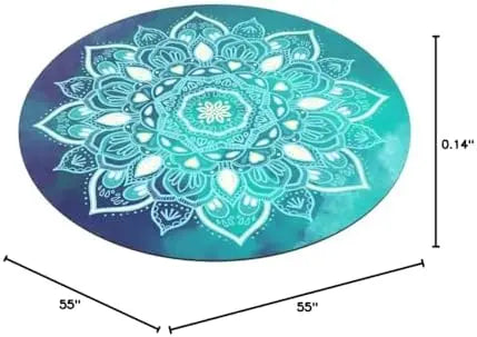 YTYIN Round Yoga Pilates Mat With Non Slip Suede Rubber