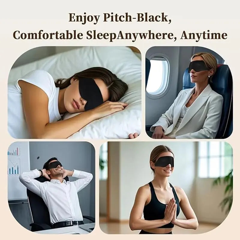 Weighted 3D Contoured Sleep Eye Mask With Soft Cotton Blend