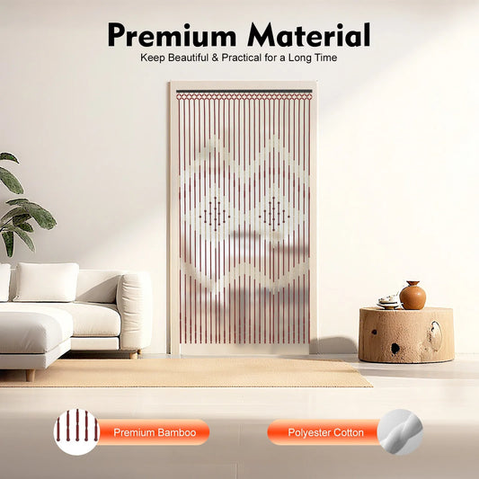 Vintage Wooden Bead Curtain 27 Strands For Door And Rooms