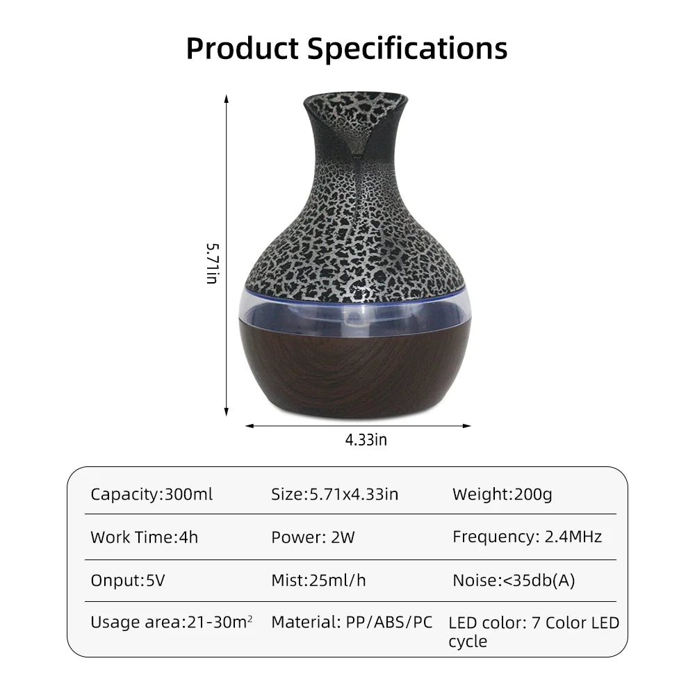OIMG USB Ultra Quiet Humidifier Aromatherapy Diffuser With Remote LED