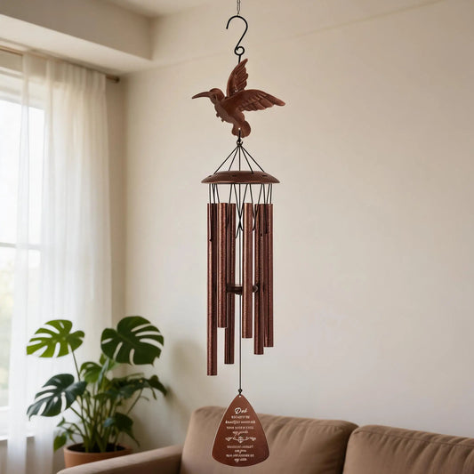 Hummingbird Memorial Wind Chime Weather Resistant Outdoor Garden Decor