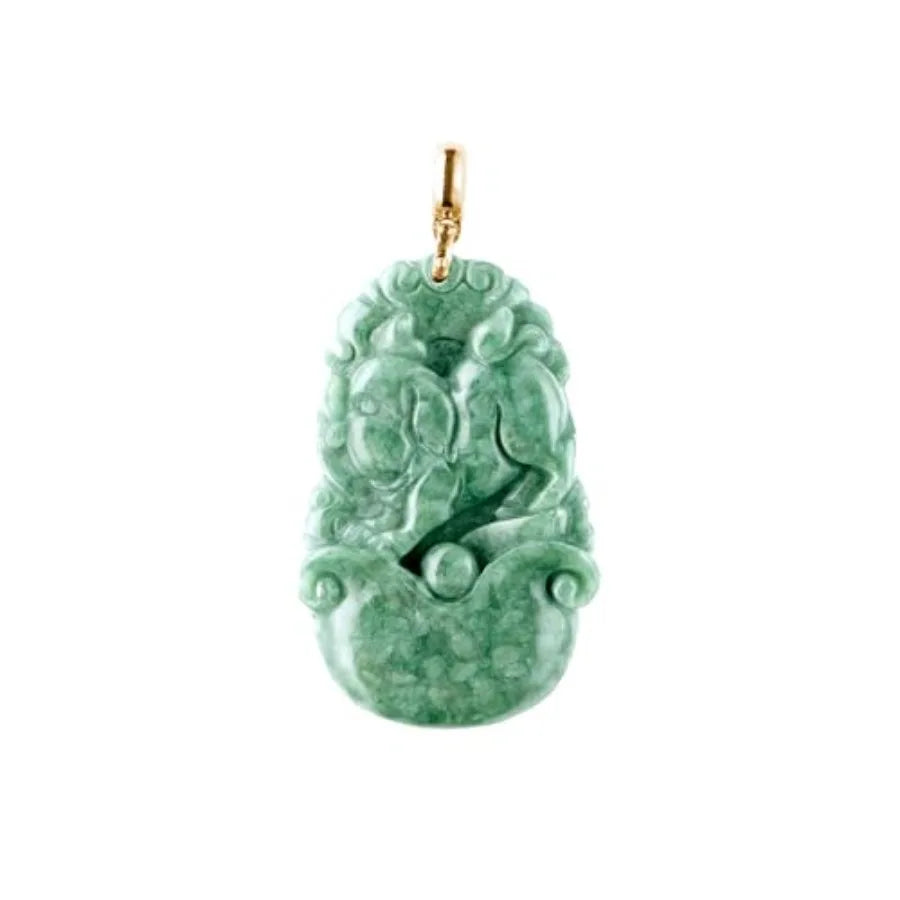 Natural Jade Necklace Real Jade Chinese Zodiac Charm Engraved Jewelry