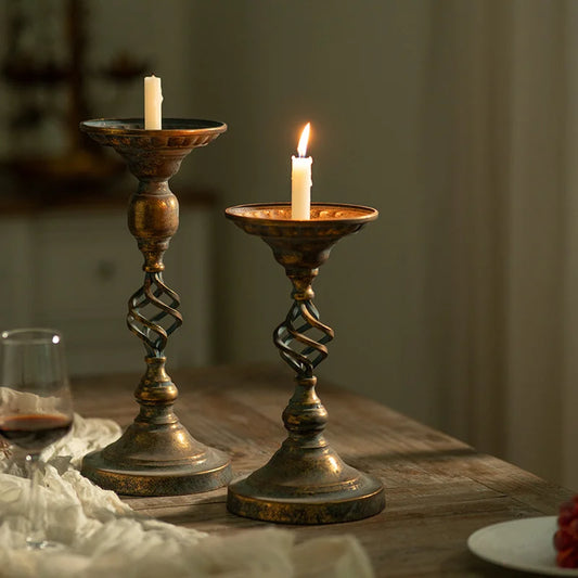 Antique Wrought Iron Candle Holder For Classic Home Decoration