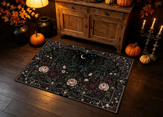 Dark Gothic Style Velvet Rug For Living Room Home Decor
