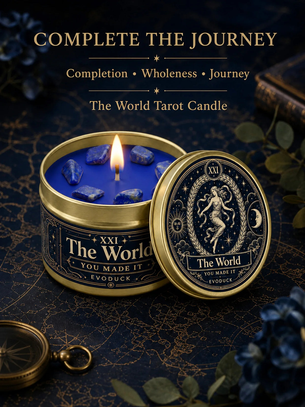 Evoduck The World Tarot Scented Candle For Spiritual Rituals