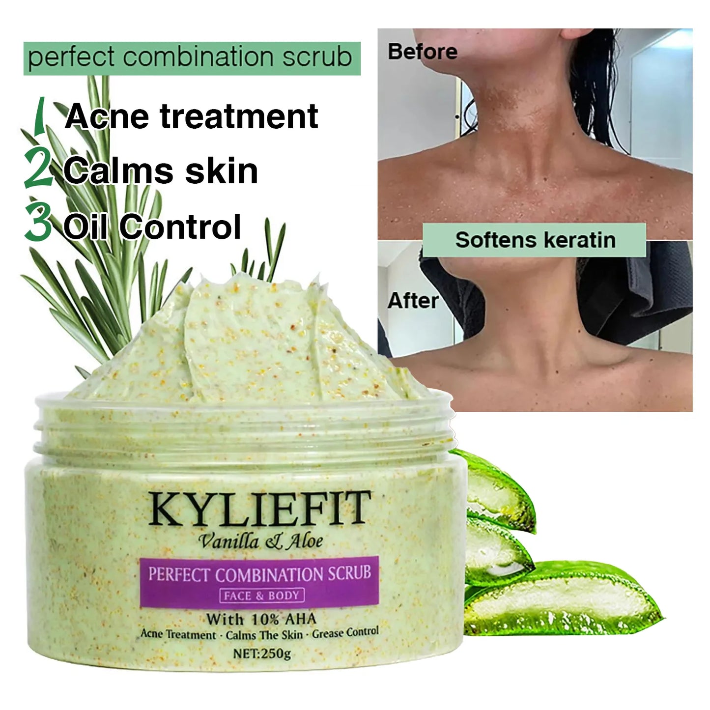 AILKE KYLIEFIT Premium Organic Scrub Set For Face And Body