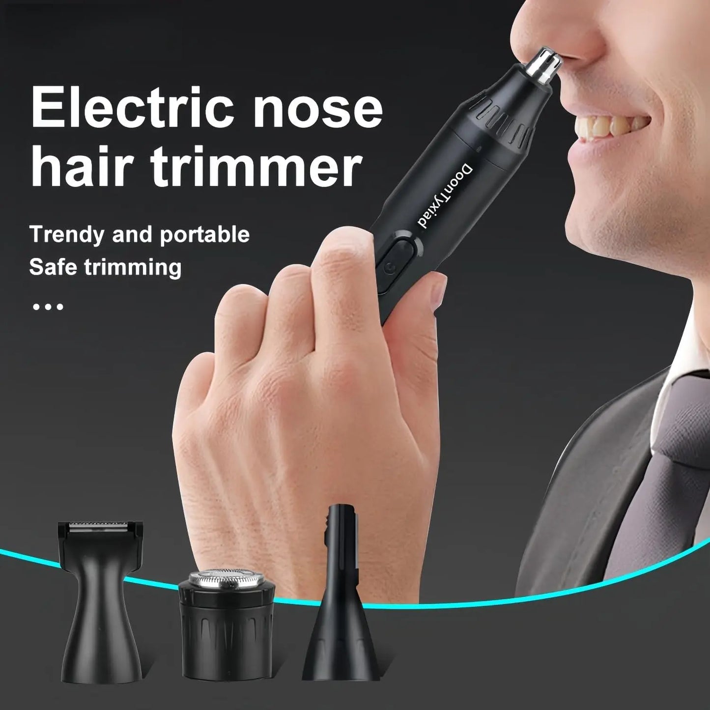 Rechargeable 4-in-1 Hair Trimmer for Men and Women, Painless Eyebrow & Facial Grooming with Powerful Motor