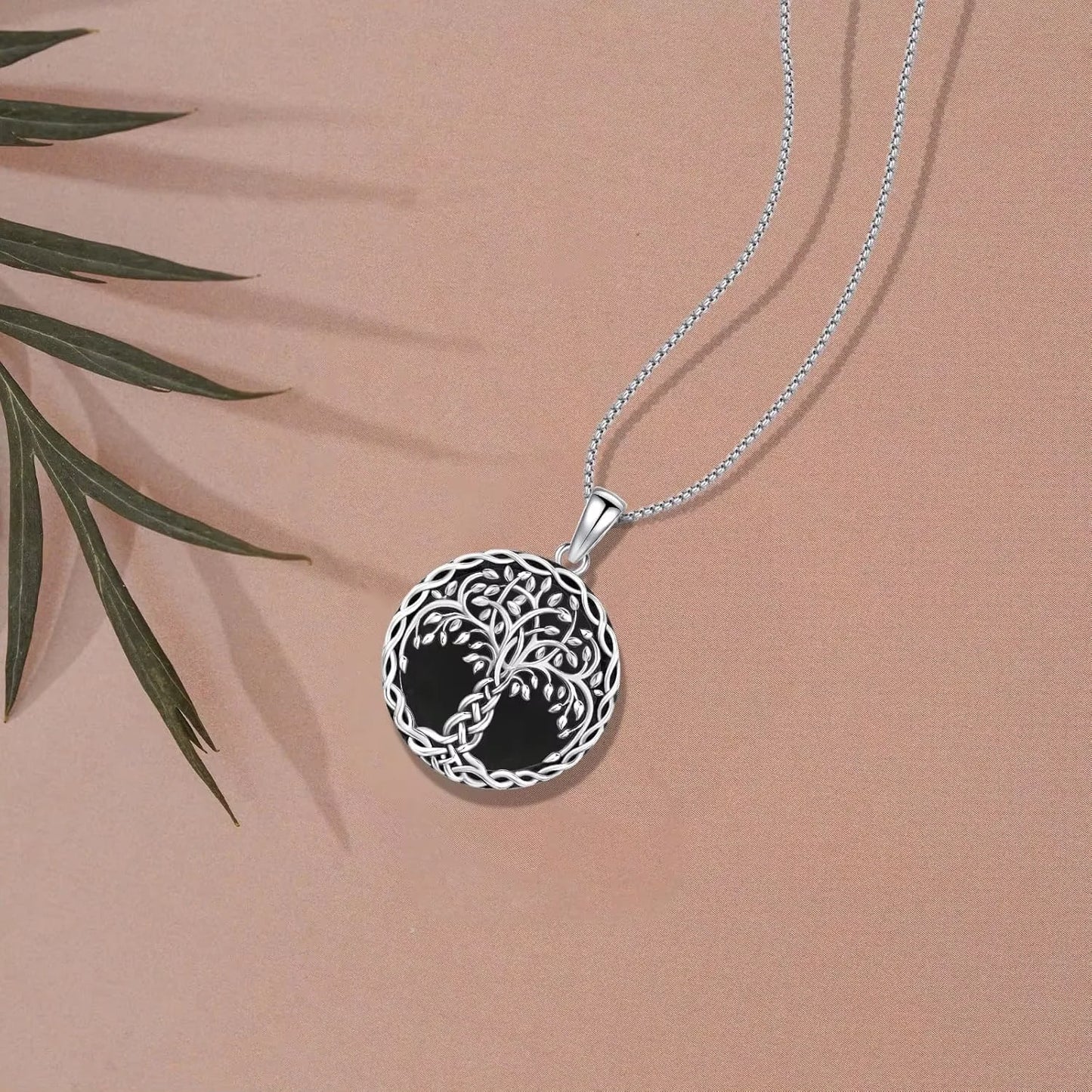DRINSPER 925 Sterling Silver Tree Of Life Pendant Necklace