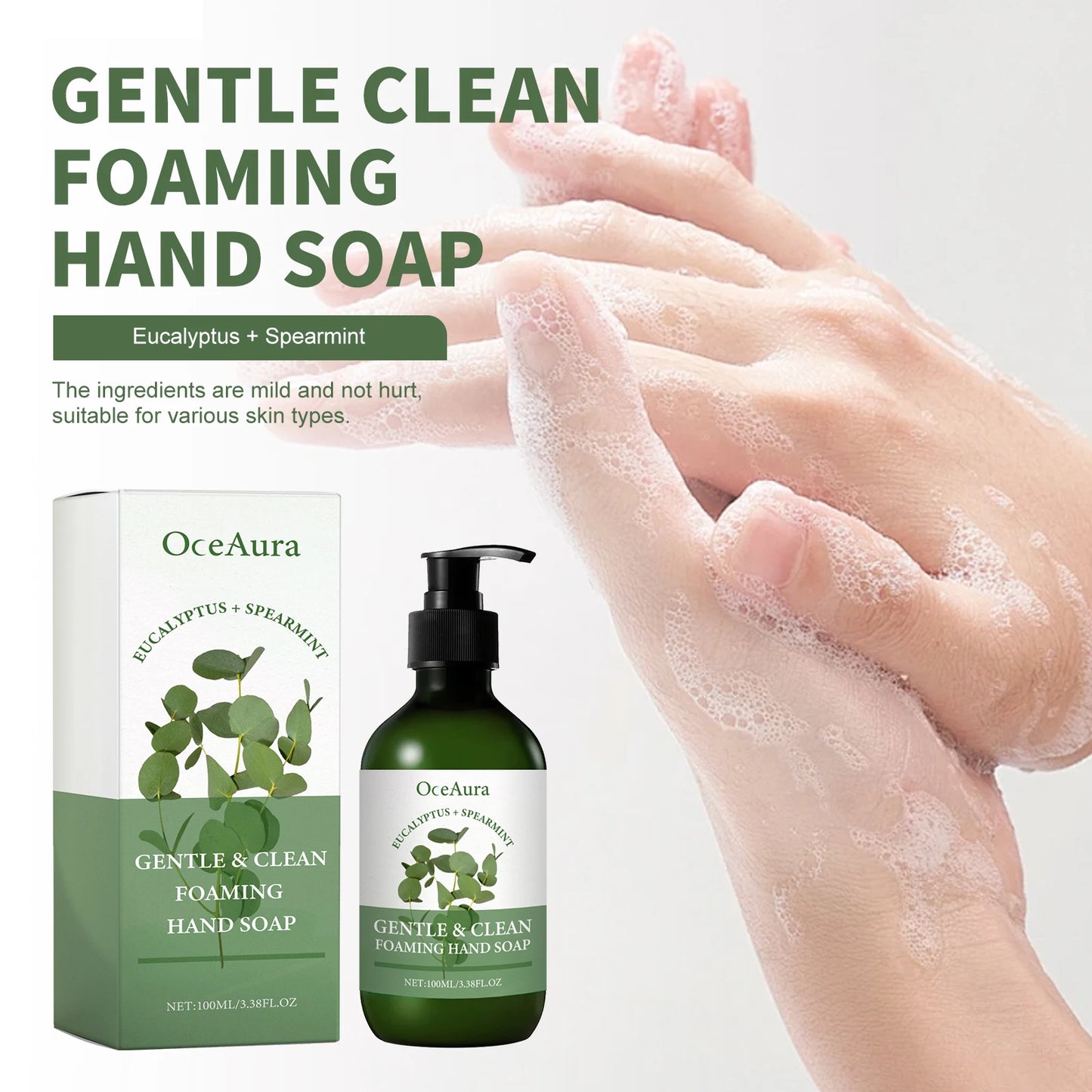 OceAura Eucalyptus Mint Foaming Hand Soap Moisturizing