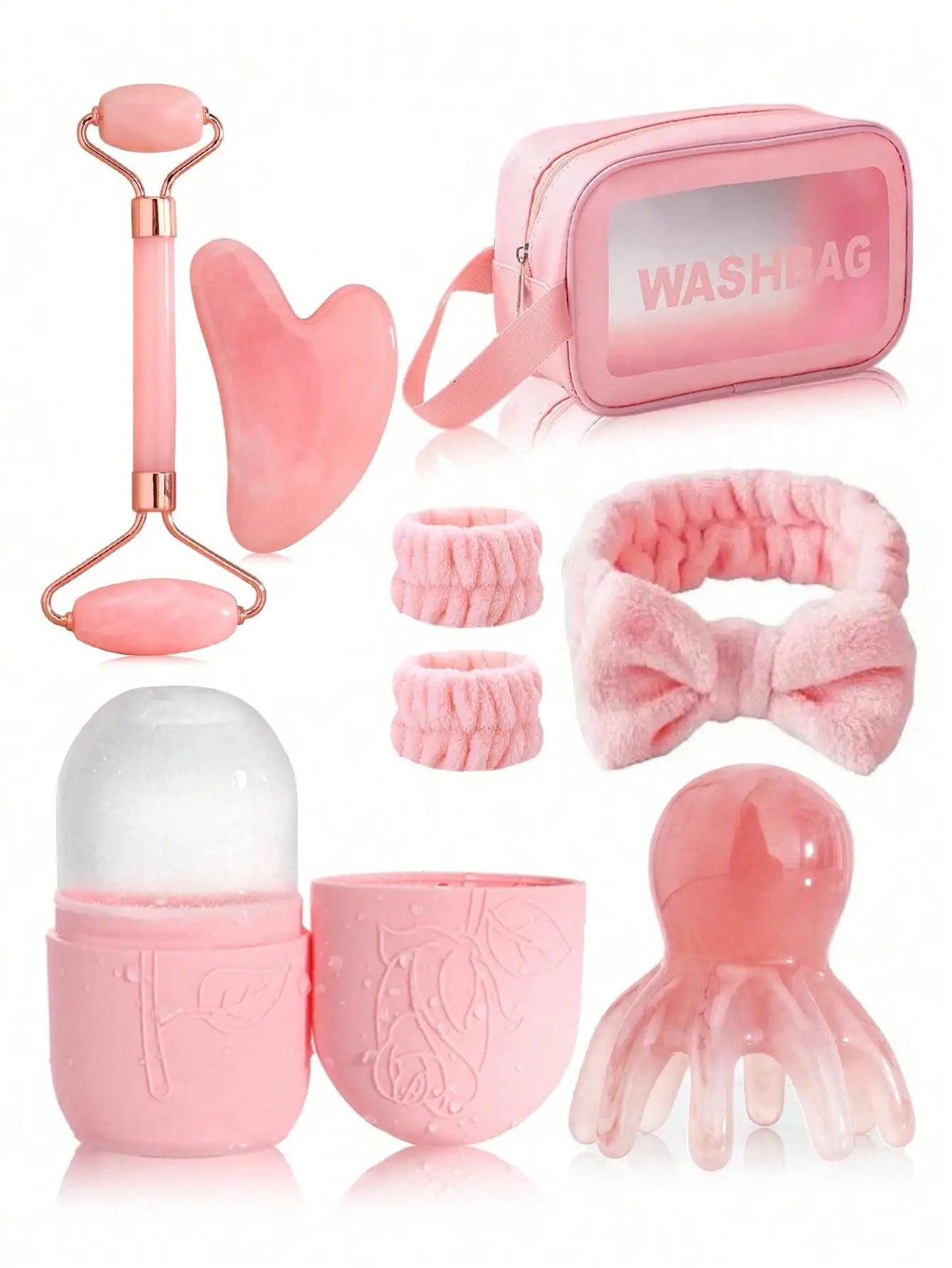 Facial Massage Tool Kit 3-Piece Set: Face Roller And Cupping