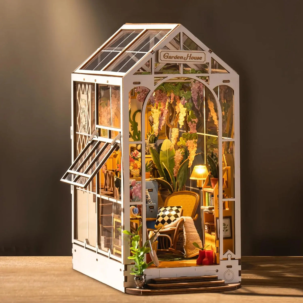 Robotime Garden Shed Book Nook Diy Kit With Led Wood Model