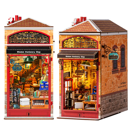 Rolife Wooden Book Nook DIY Kit LED Light Miniature Model