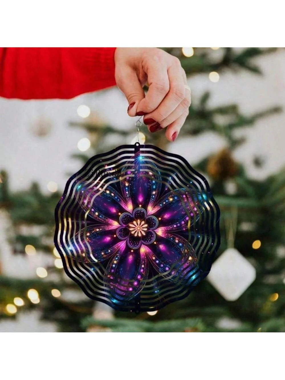 Mandala Solar Wind Spinner With LED Lights For Outdoor Garden