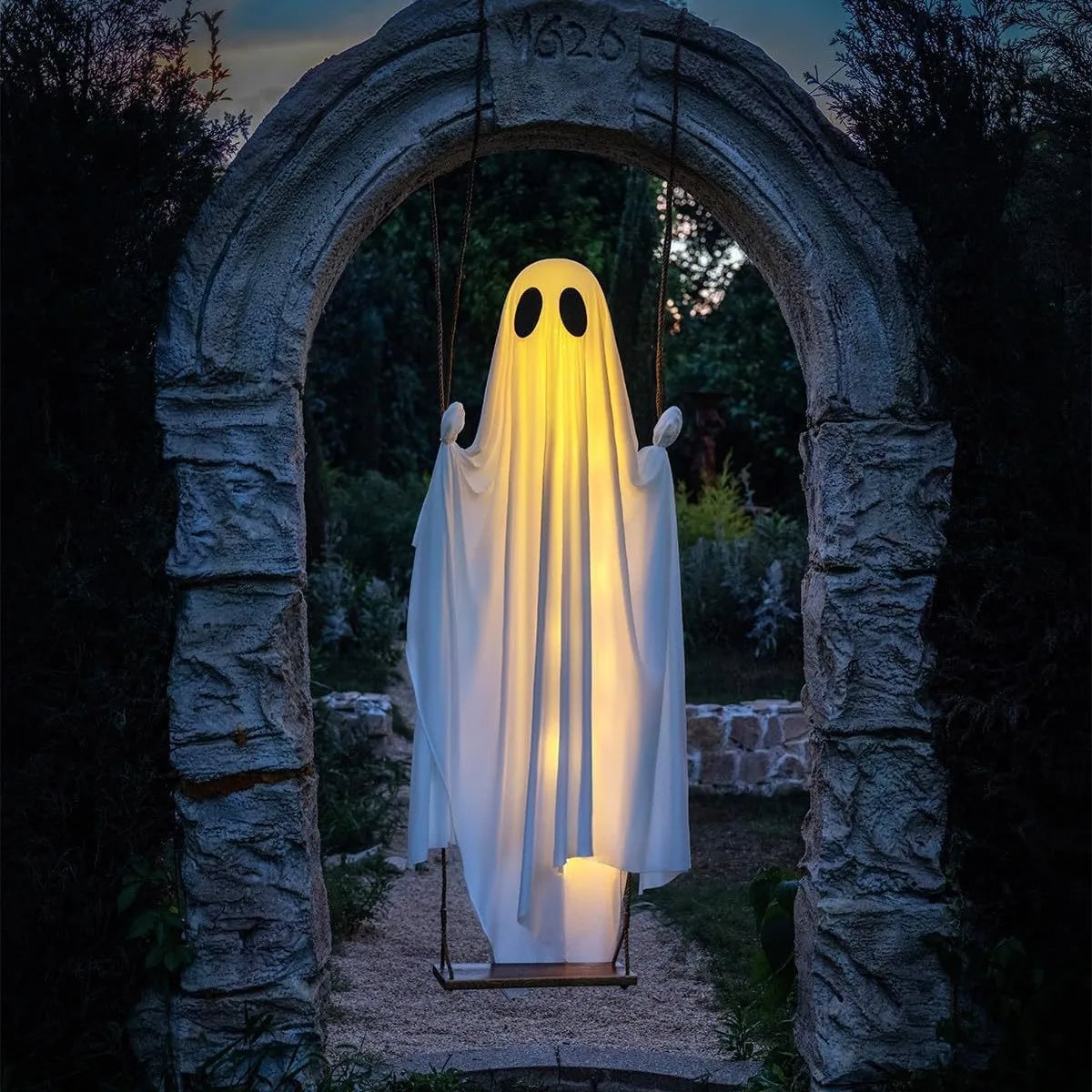 Hanging Ghost Halloween Decoration With LED Lights For Outdoor Decor
