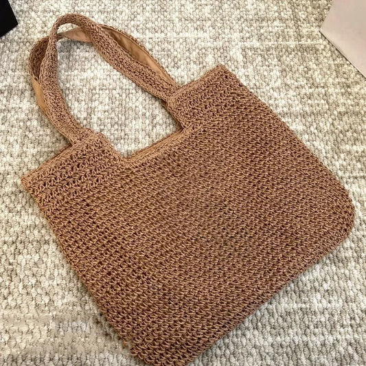 WKwk Icare Maxi Tote Evening Handbag Raffia Embroidered Straw