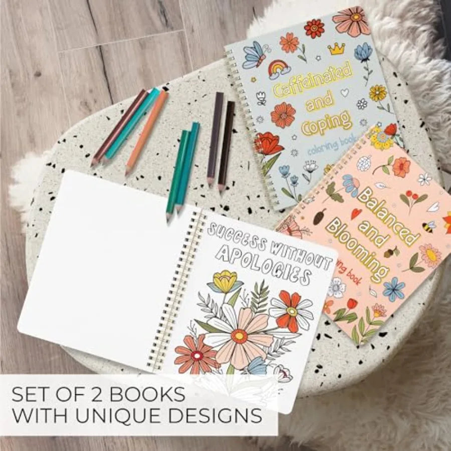 Relaxing Coloring Book Set For Adults And Teens Stress Relief