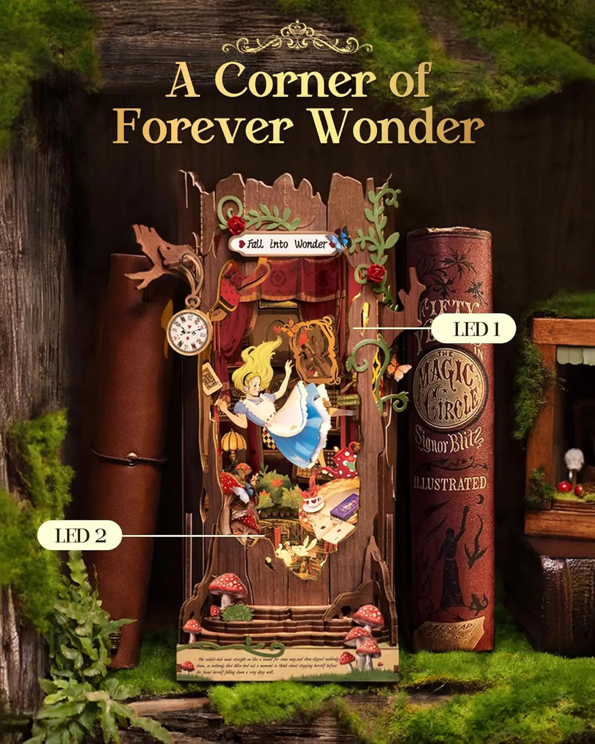 Robotime Rolife Fall Into Wonder 3D Mini Book Nook Kit