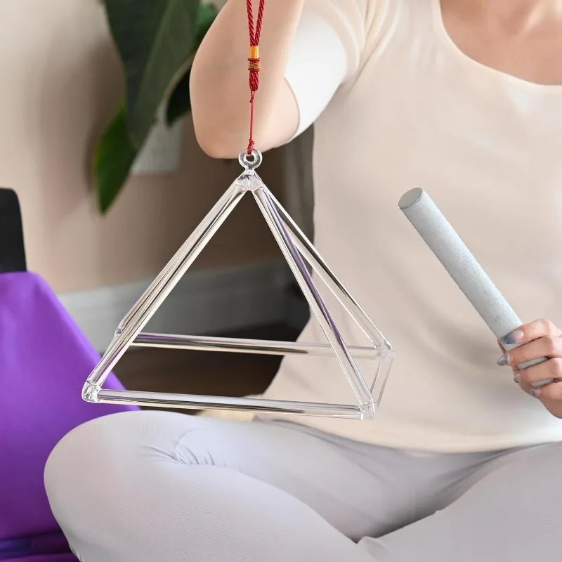 Quartz Singing Bowl Crystal Pyramid For Meditation And Sound Therapy