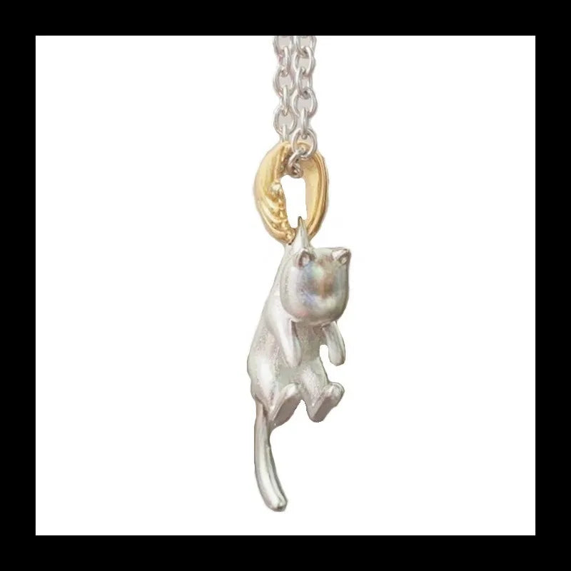 Cat Collarbone Chain Necklace With Zircon For Women
