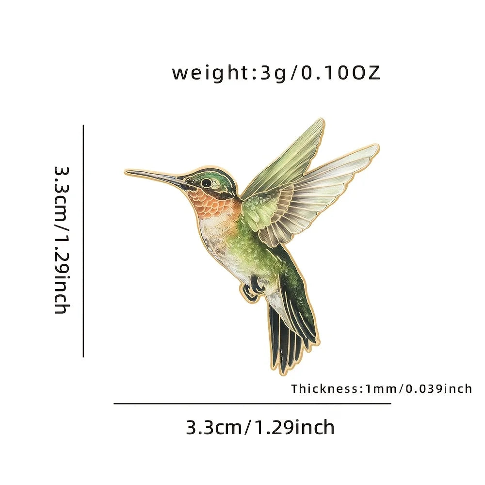 Modern Hummingbird Enamel Brooch With Zinc Alloy Lapel Pin