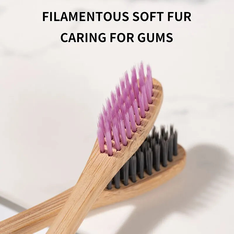 Eco Bamboo Toothbrushes For Adults 10 Pack Boxed Soft Bristles