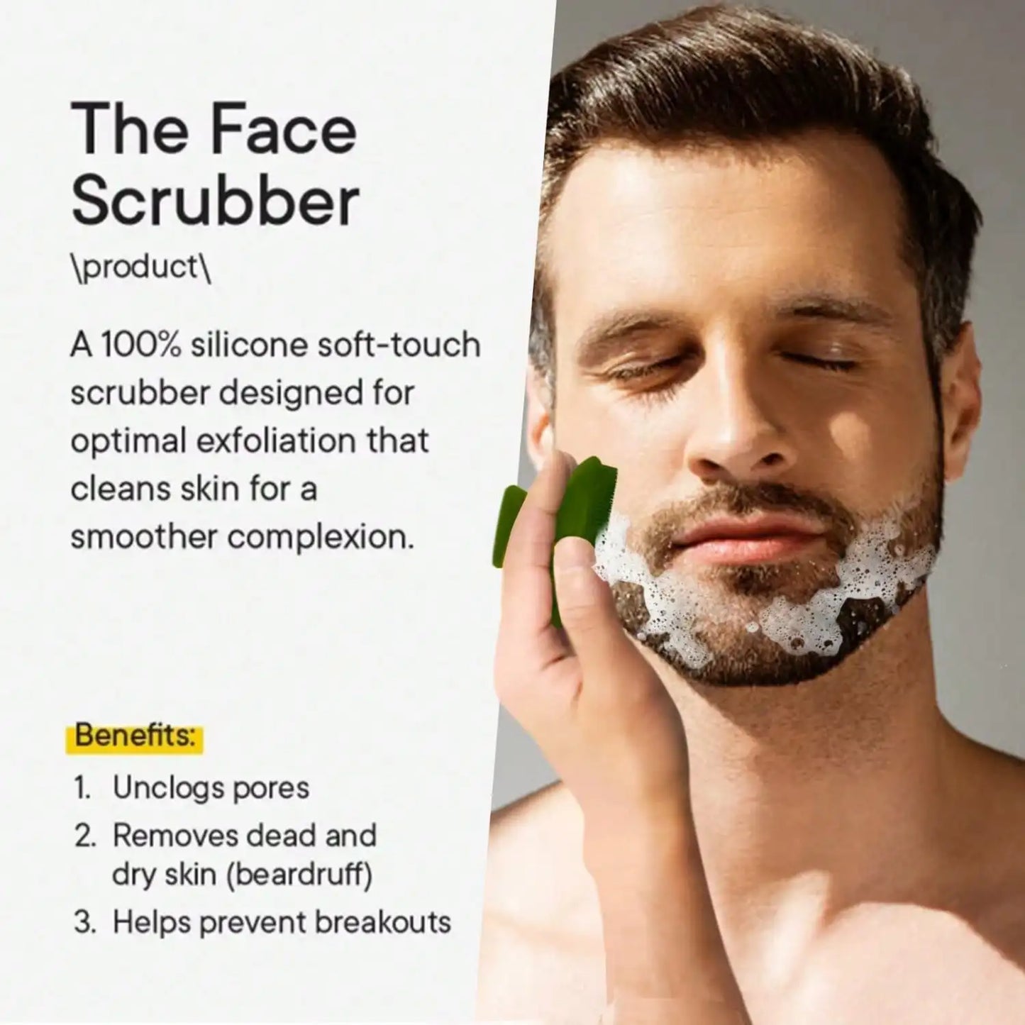Silicone Face Scrubber For Men Facial Cleansing Brush Waterproof