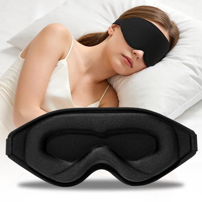 Weighted 3D Contoured Sleep Eye Mask With Soft Cotton Blend