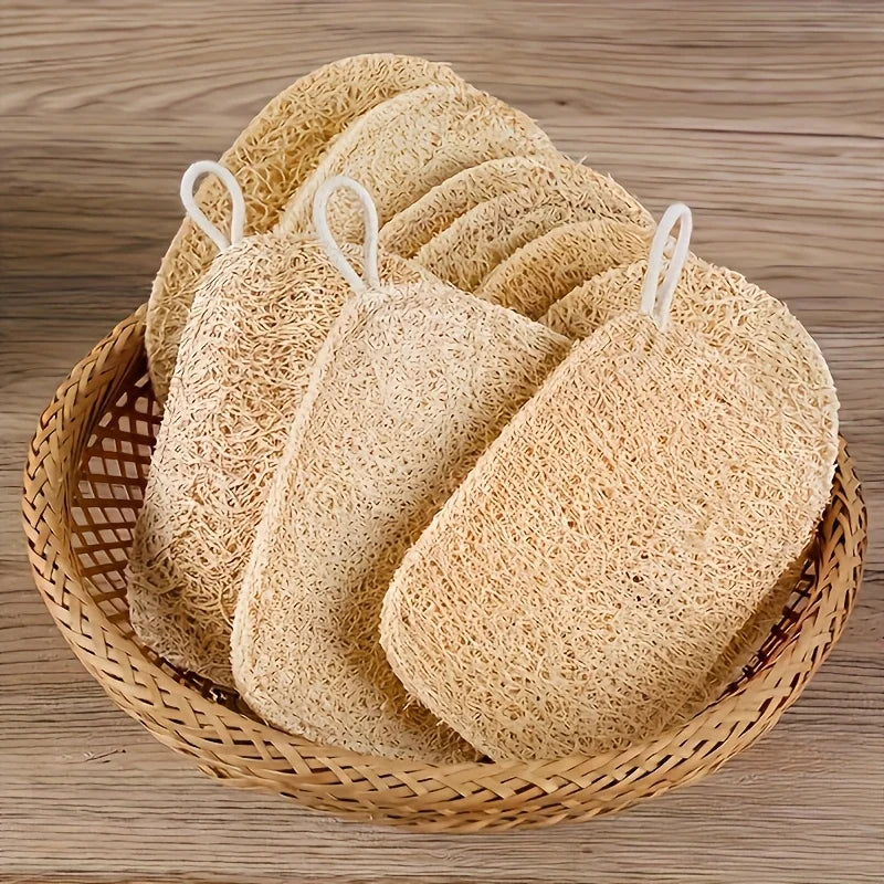 Natural Loofah Exfoliating Sponges And Bamboo Fiber Cleaning Pads