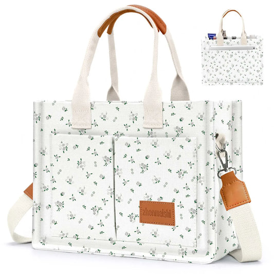 Canvas Tote Bag For Women With Pockets Crossbody Shoulder Bag