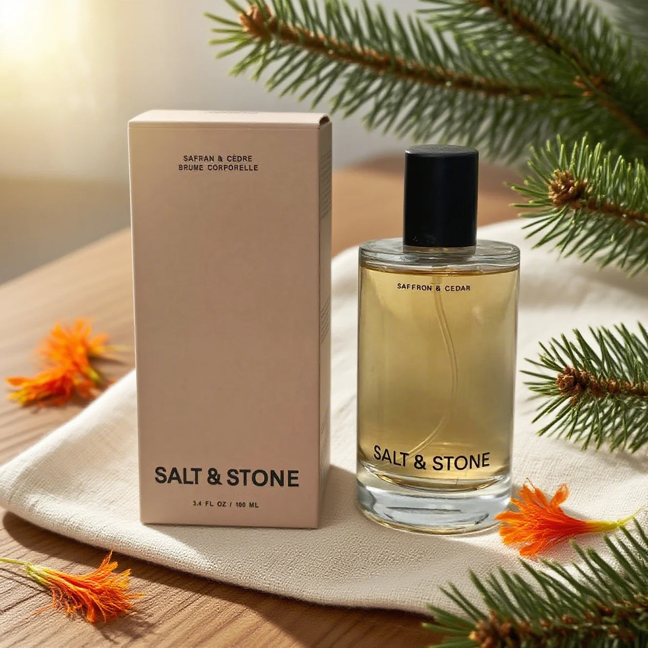 Salt and Stone Perfume Mist | 100ml / 3.4 fl oz Body & Hair Fragrance for Women & Men | Long Lasting Unisex Scent, Gift Set