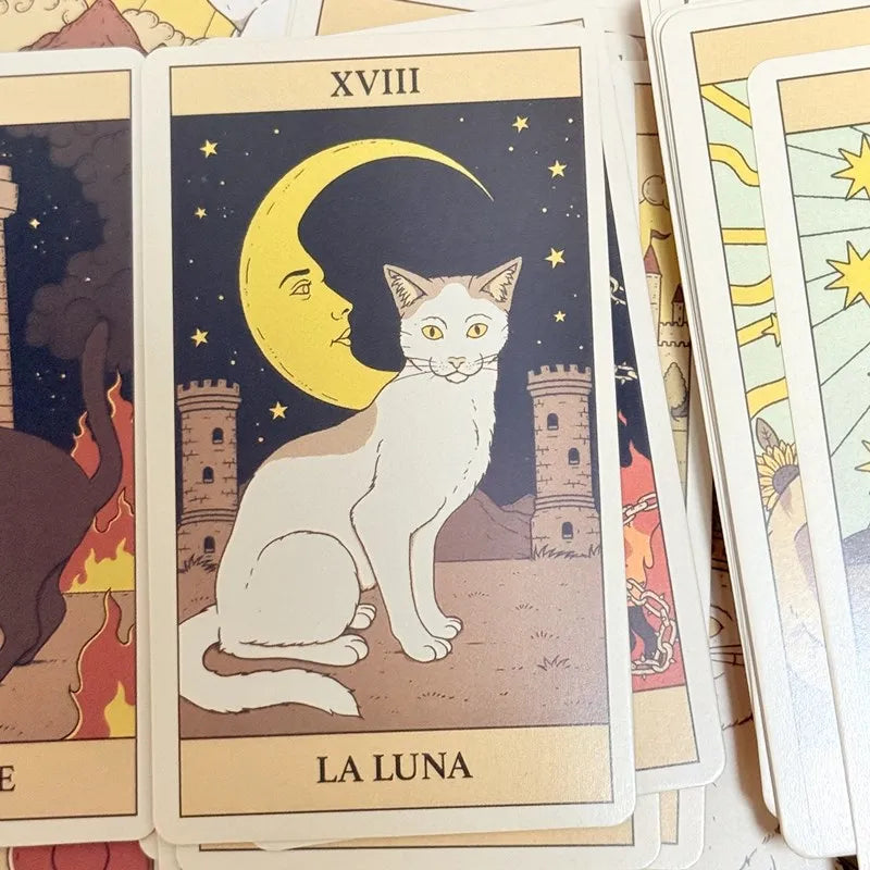 Tarot Of The Cats 78 Card Deck Spanish Edition For Divination