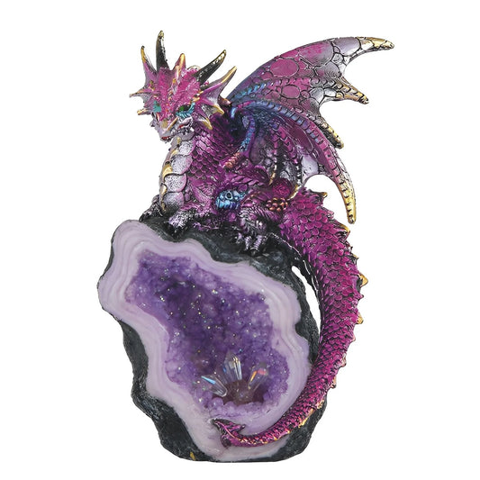 Stealstreet Fantasy Dragon Resin Figurine With Crystal Base