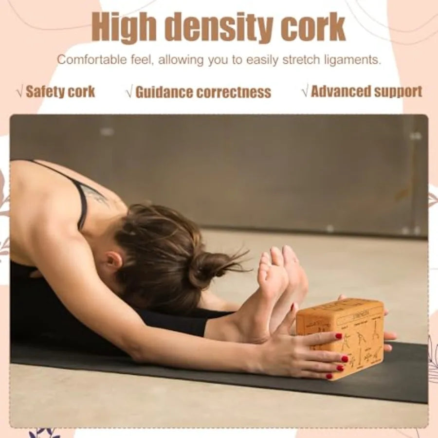 Cork Yoga Blocks 2 Pack for Poses Beginner to Expert