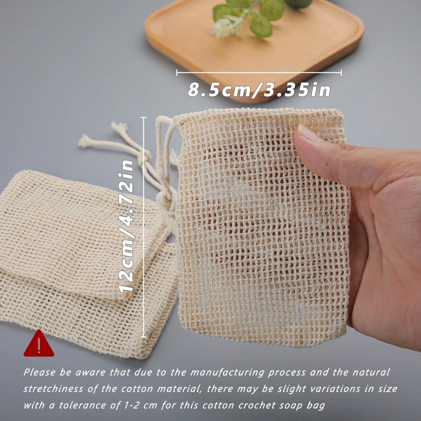 Natural Cotton Soap Saver Bag 3 Piece Eco Friendly Pouch