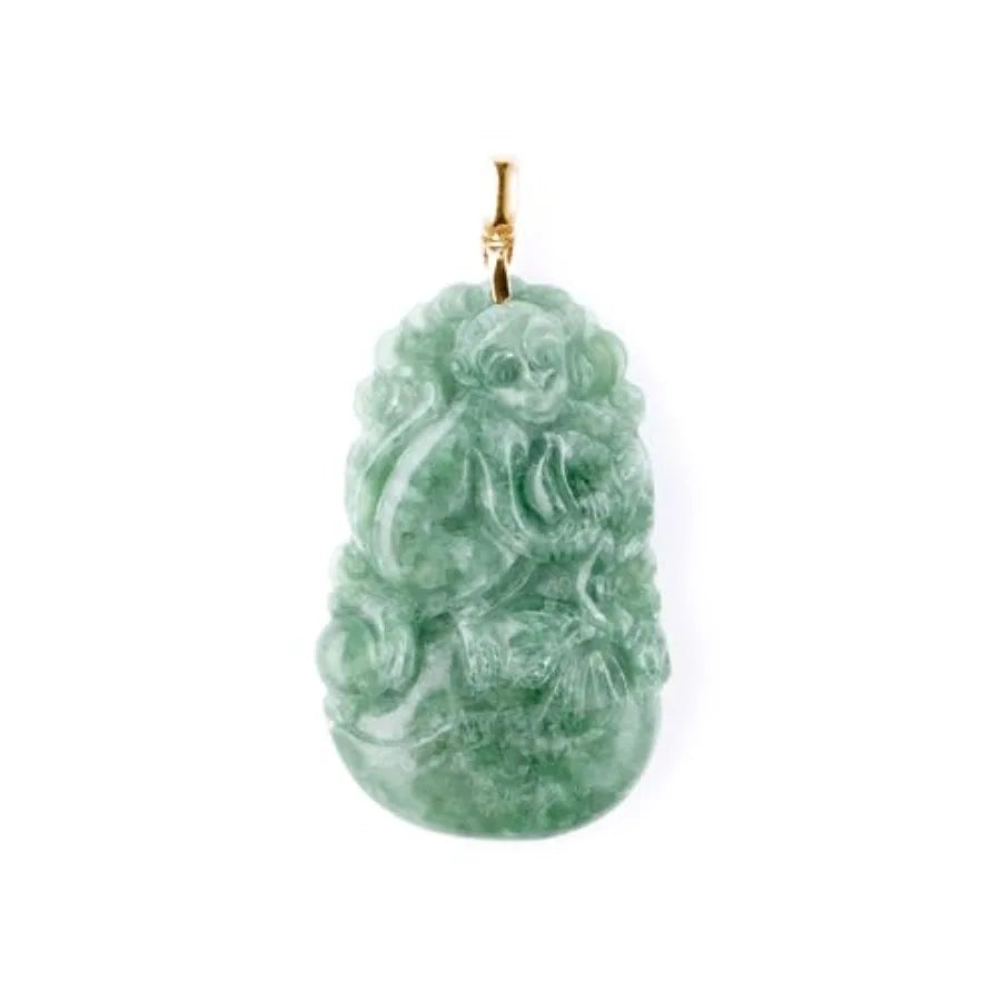 Natural Jade Necklace Real Jade Chinese Zodiac Charm Engraved Jewelry