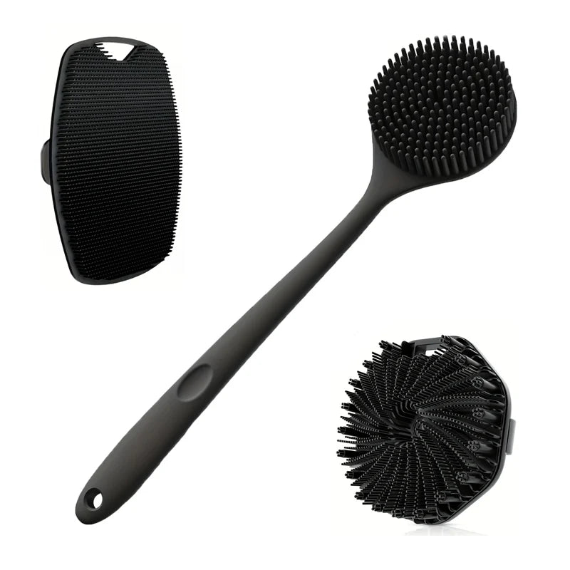Bath Brush Set 4-Piece Soft Silicone Non-Slip Handle