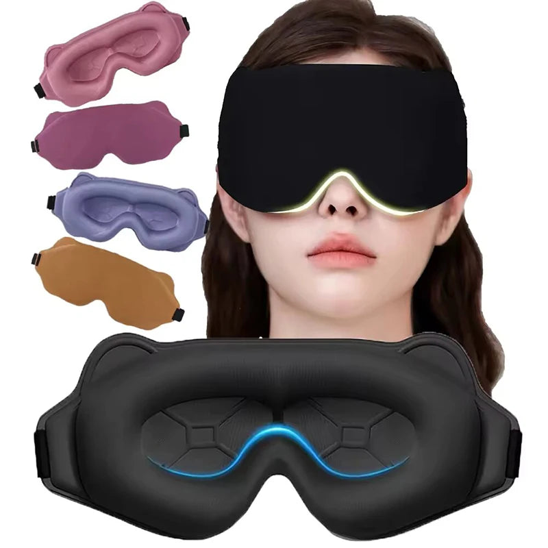 Weighted 3D Contoured Sleep Eye Mask With Soft Cotton Blend