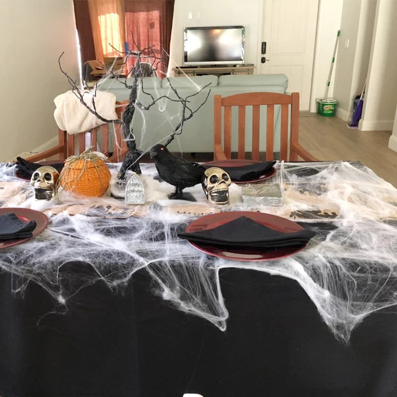 Artificial Spider Web Halloween Decoration For Haunted House Parties