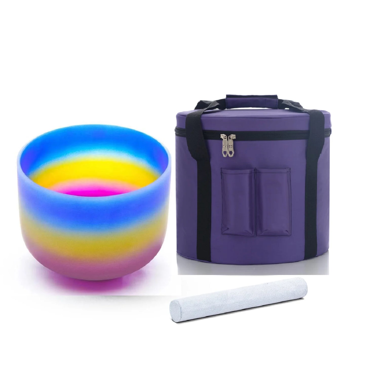 KVKA Chakra Frosted Quartz Crystal Singing Bowl Set With Mallet