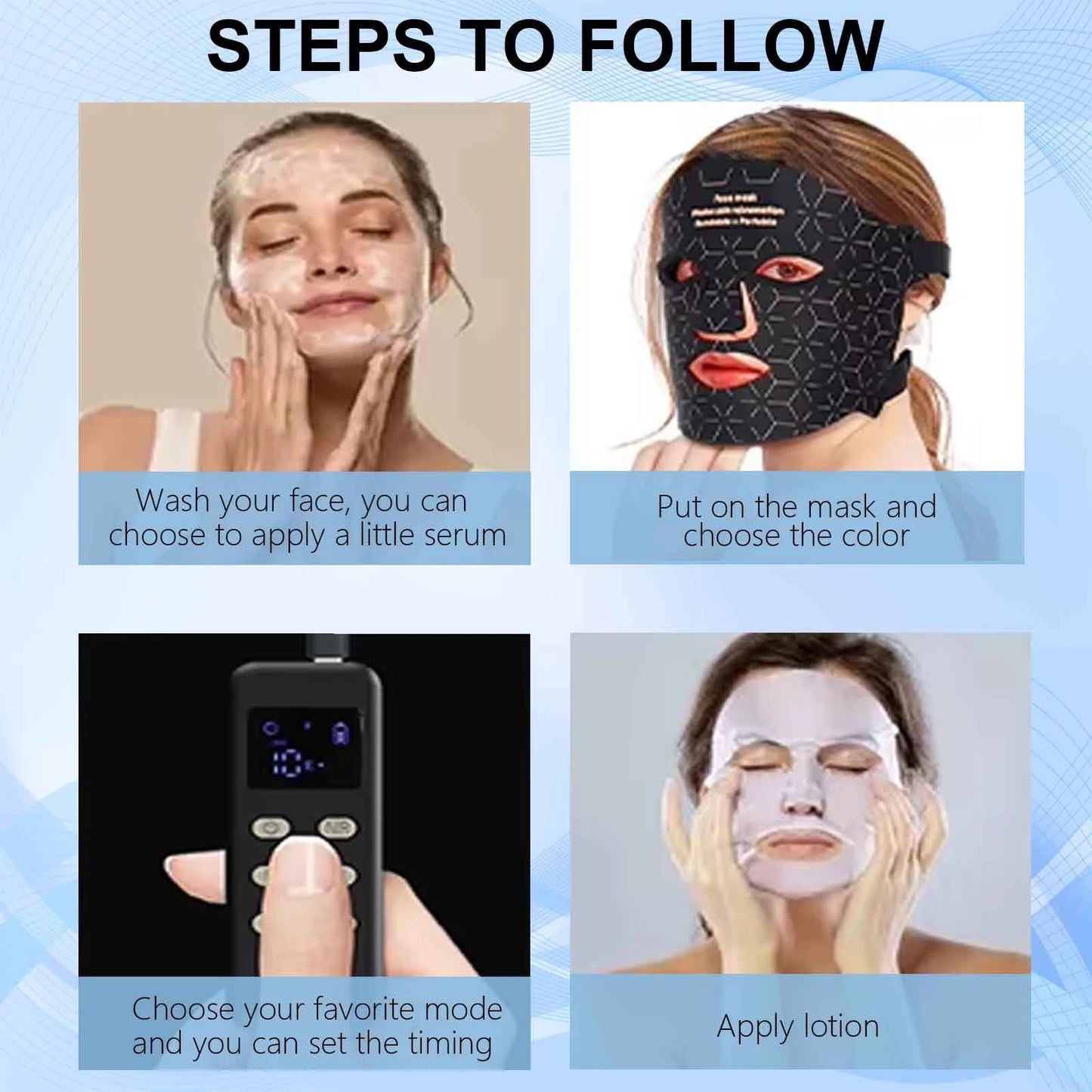 UBilli Red Light Therapy Face Mask With Four Modes Wrinkles