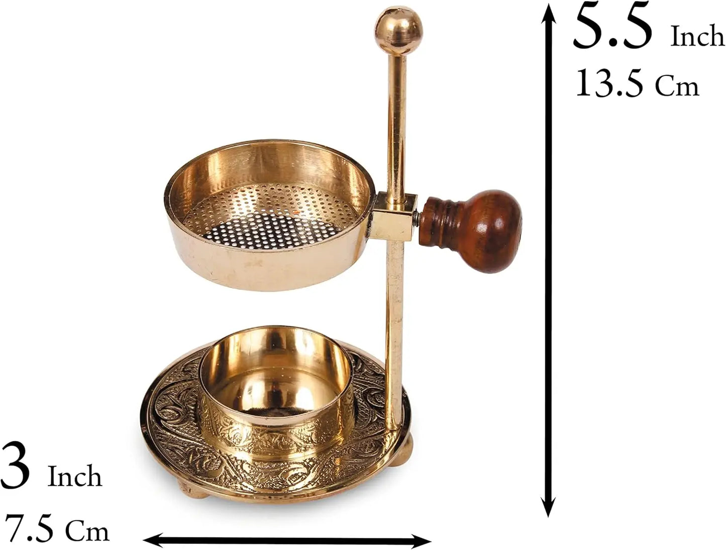 Elegant Brass Incense Burner Dual Use Tea Light Or Charcoal
