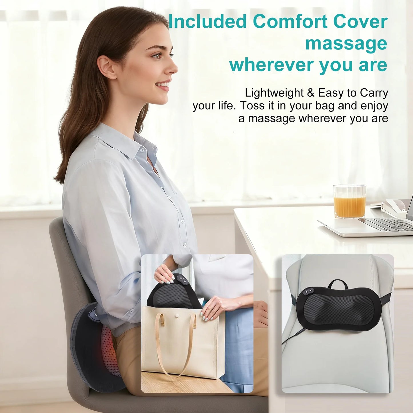 LEERCON 3D Shiatsu Neck and Back Massager Pillow With Heat