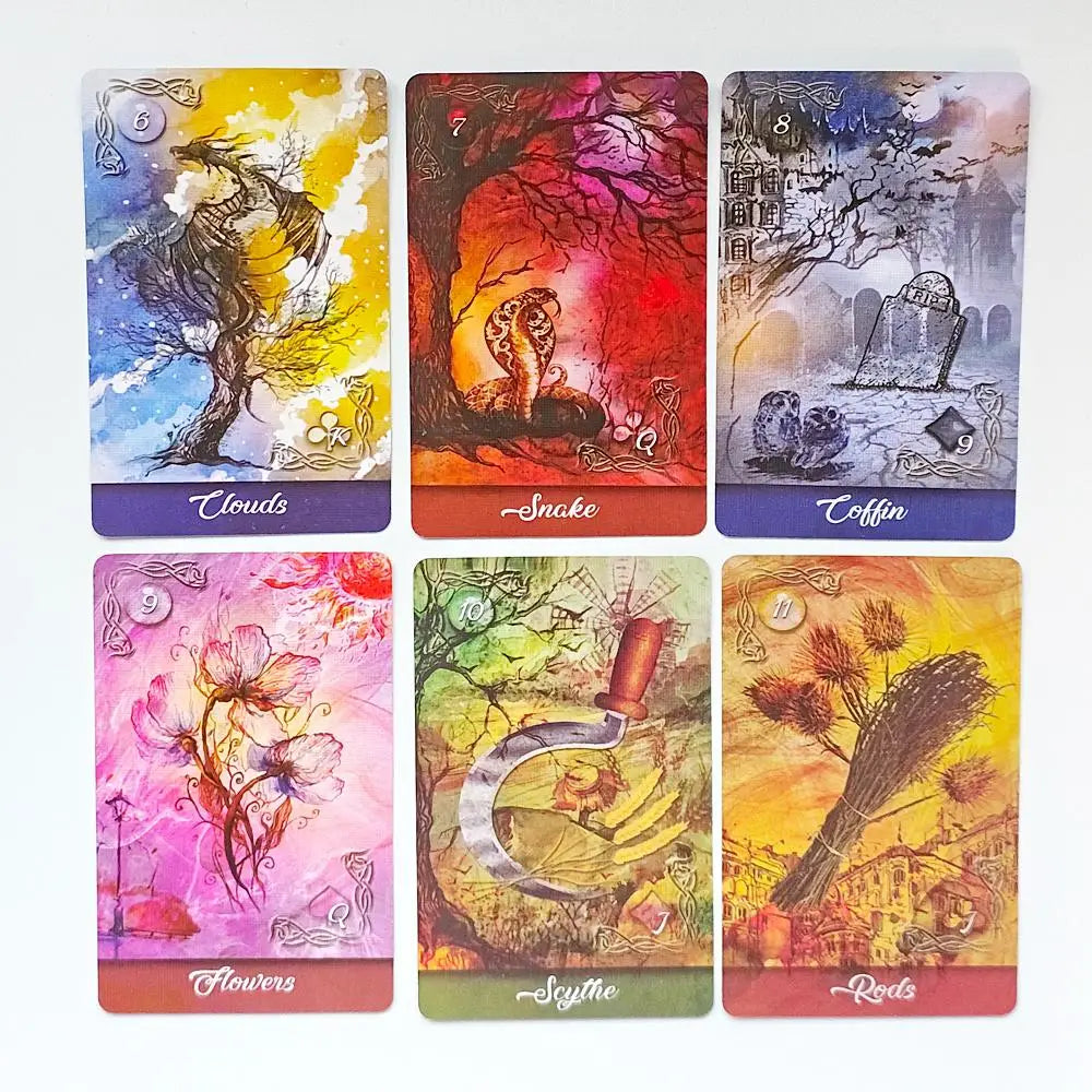 Mirror Truth Lenormand Deck Featuring Fractal Artistry For Divination
