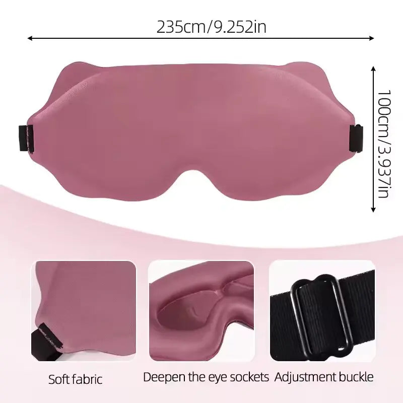 Weighted 3D Contoured Sleep Eye Mask With Soft Cotton Blend