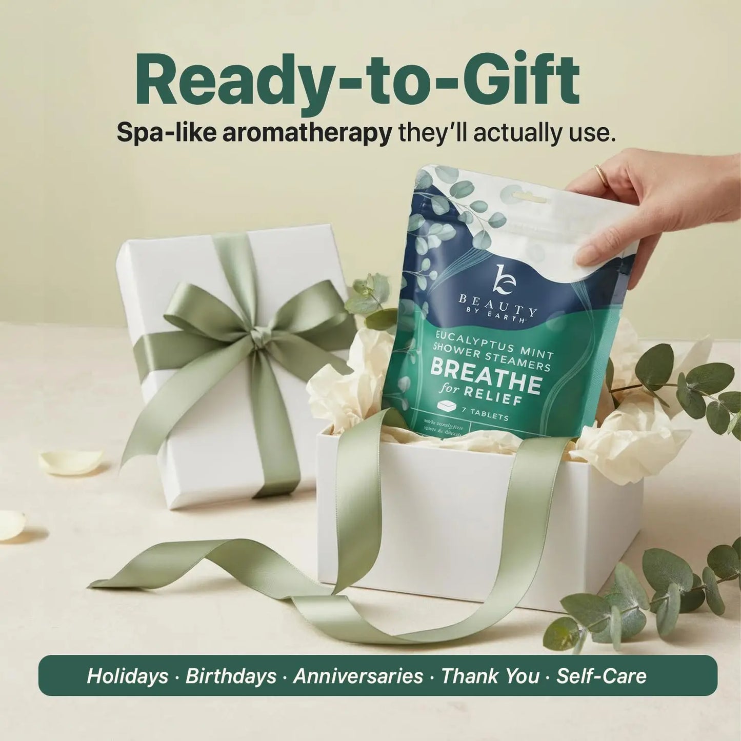 Shower Steamers Aromatherapy - USA Made with Natural Ingredients, Eucalyptus Essential Oil, Large Shower Bombs, Relaxation Spa Gifts