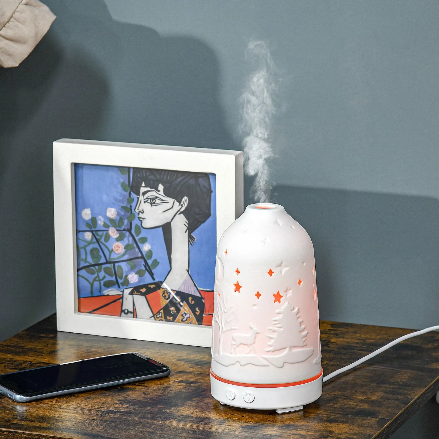 100ml Ultrasonic Aromatherapy Diffuser Humidifier With Ceramic Cover