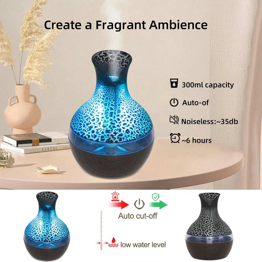 OIMG USB Ultra Quiet Humidifier Aromatherapy Diffuser With Remote LED