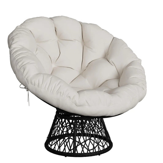 HiMISS Papasan Chair With Heavy-Duty Steel Frame And 360 Swivel